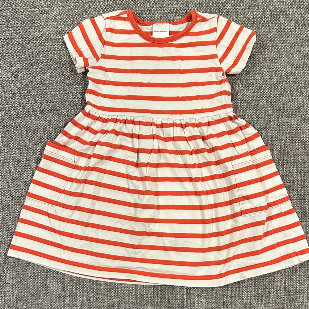 LAST CHANCE / Hanna Andersson Red and White Striped Dress with Pockets